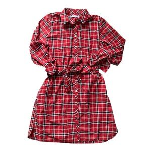 Foxcroft Non-iron Red Plaid Shirt Dress 18